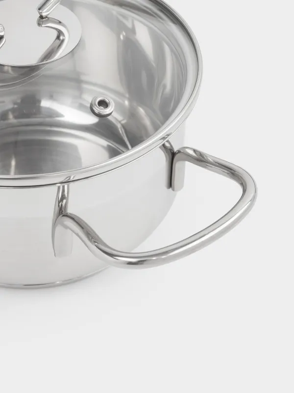 Набор посуды, 3 пр, сталь/стекло, Egoist lite, image-2