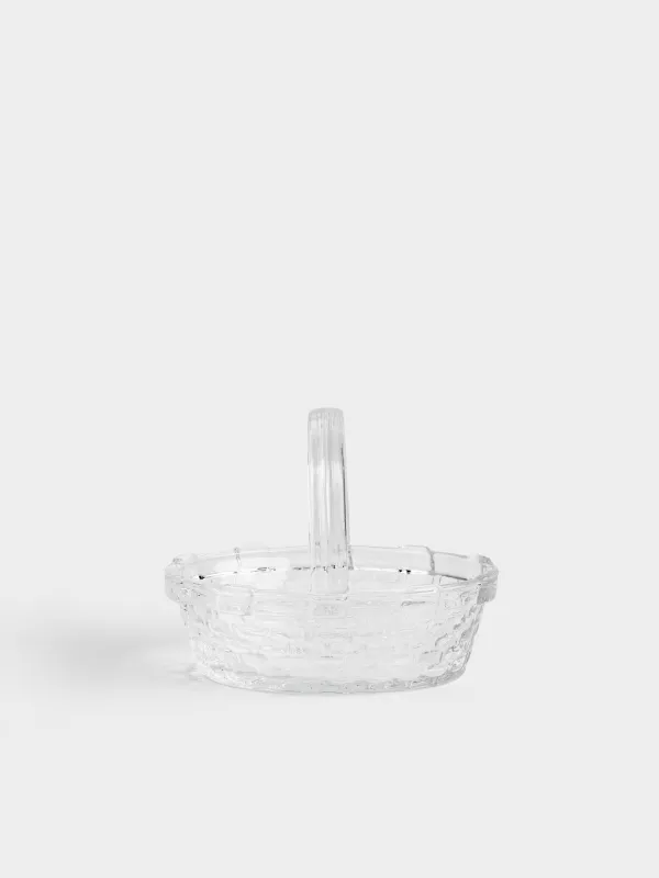 Ваза для фруктов, 17x14 см, с ручкой, стекло Р, Корзина, Clear pattern, image-0