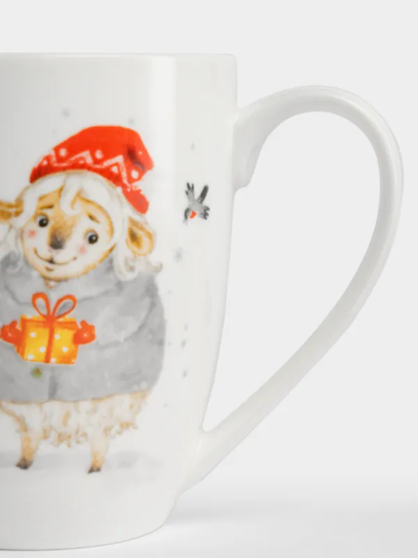 Кружка, 320 мл, Козочки и овечка, Christmas lamb, image-3