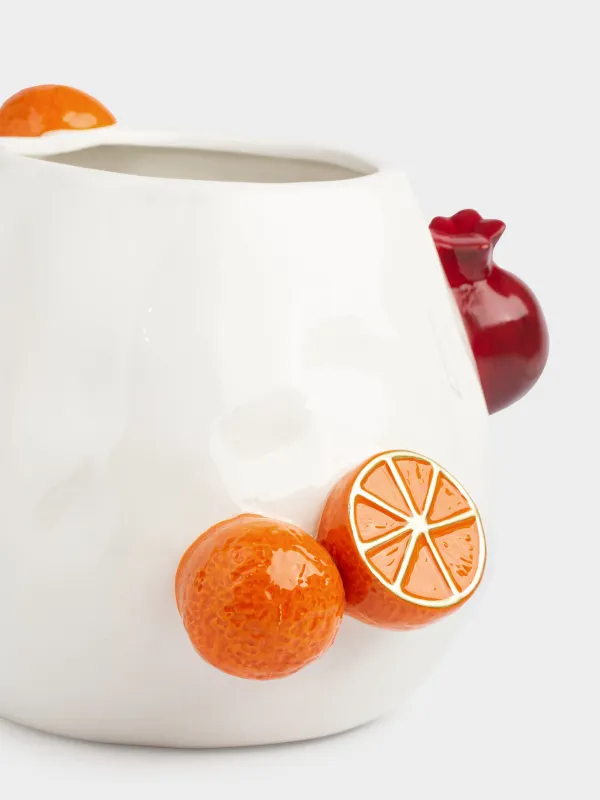 Ваза для цветов, 19 см, декоративная, Гранаты и мандарины, Fruit, image-3