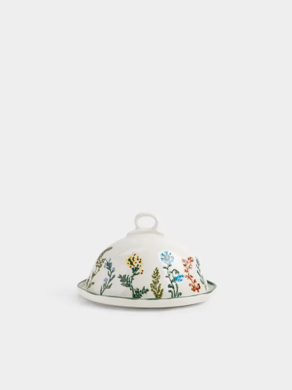 Масленка, 19 см, Луговые цветы на кракелюре, Floral meadow, image-0