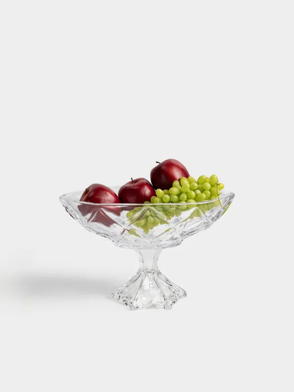 Ваза для фруктов, 35x22 см, на ножке, стекло Р, Rhomb, image-4