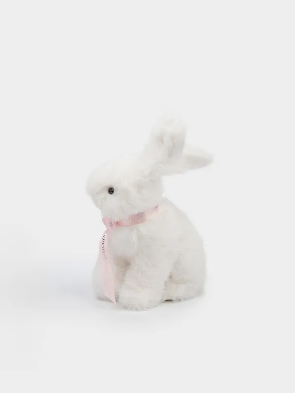 Изделие декоративное, 13х20 см, искусственный мех, молочная, Пасхальный кролик, Rabbit, image-1