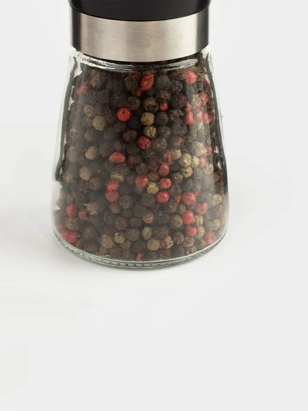 Мельница для специй 13 см, механическая, стекло, Три перца, Seasoning BBQ, image-2