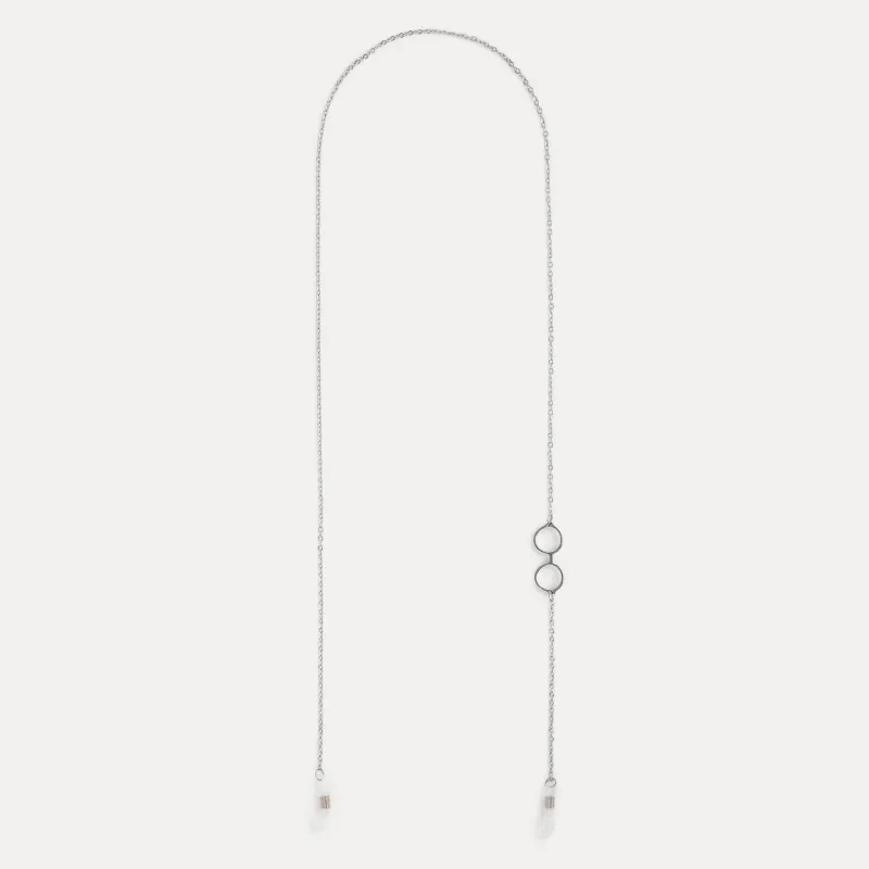 Цепочка для очков, 75 см, с подвеской, металл, серебристая, Skye