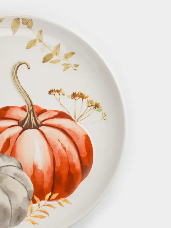Тарелка обеденная, 28 см, Тыквы и листья, Forest symphony, image-1
