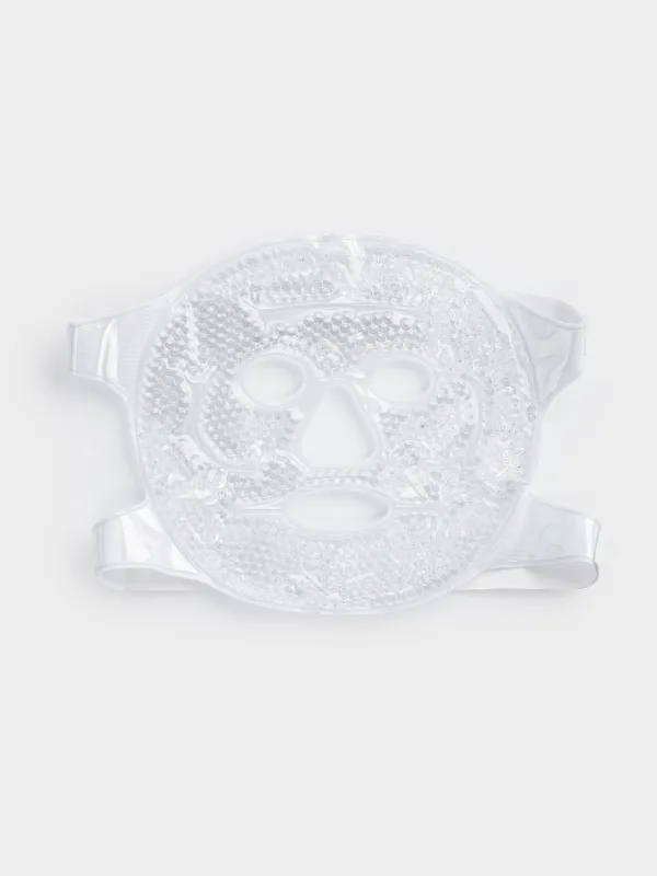 Маска для лица косметическая, 22 см, многоразовая, гелевая, белая, Beauty salon, image-0