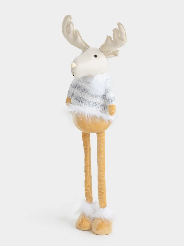 Изделие декоративное, 53/85 см, раздвижное, полиэстер, бежево-серебристое, Олень, Cute, image-3