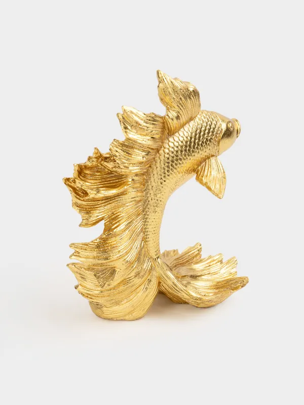 Статуэтка, 20 см, полирезин, золотистая, Рыбка, Goldfish, image-2
