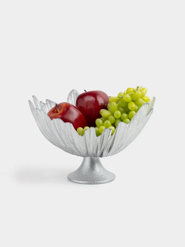 Ваза для фруктов, 26х17 см, на ножке, стекло Р, серебристо-серый градиент, Verge gradient, image-5
