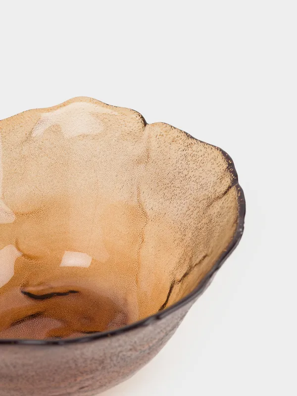 Салатник, 17х8 см, 700 мл, стекло, янтарный, Glacial color, image-2