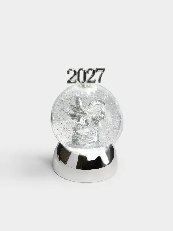 Снежный фонарь, 18 см, с подсветкой, Коза в шаре, Silver style, image-0