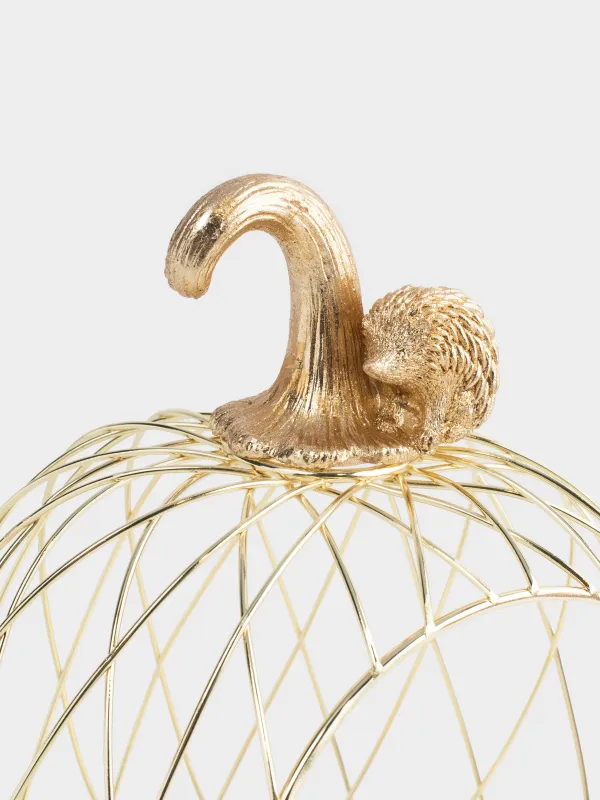 Корзина для фруктов, 24х24x26 см, металл/полирезин, золотистая, Тыква, Twist gold, image-2