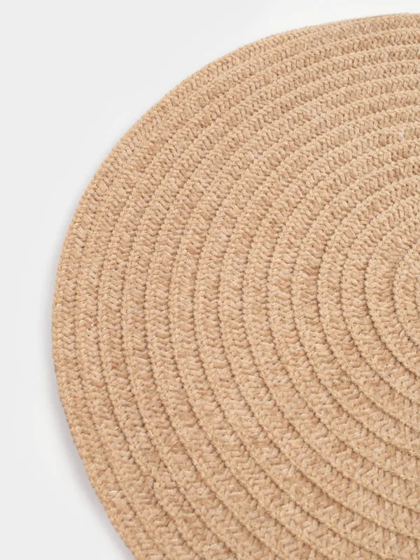 Салфетка под приборы, 38 см, шенилл, круглая, коричневая, Chenill, image-2