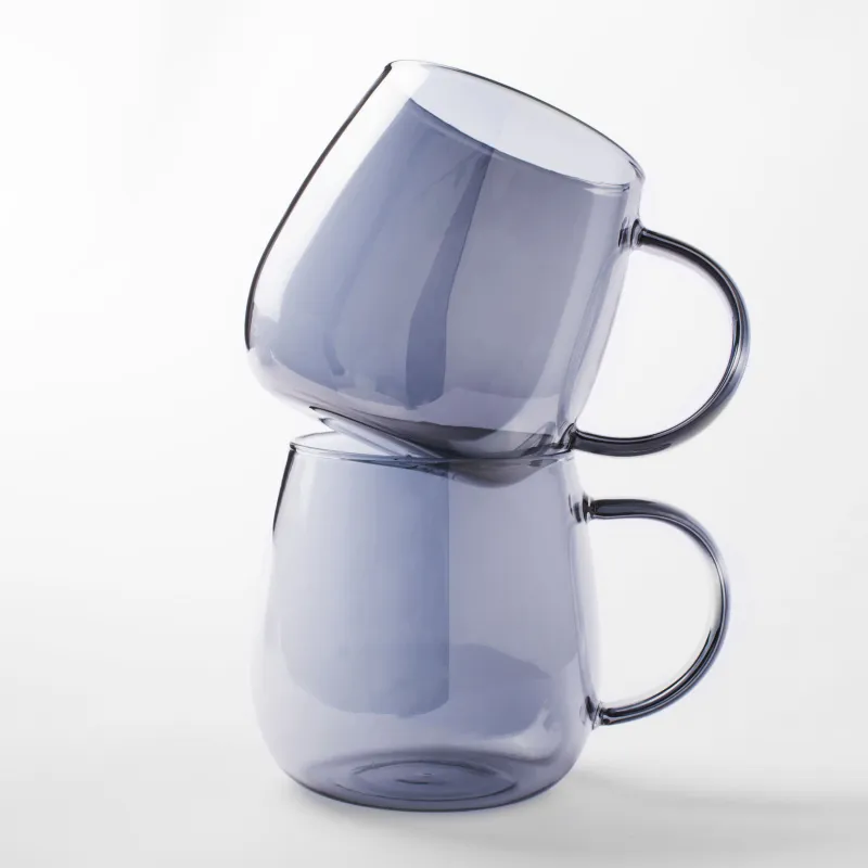 Набор чайный, 2 перс, 3 пр, стекло Б/сталь, серо-золотистый, Clear grey, image-1