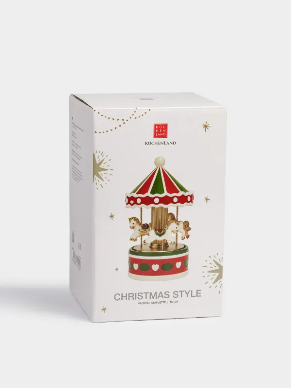 Статуэтка музыкальная, 16 см, с подсветкой, Карусель, Christmas style, image-5