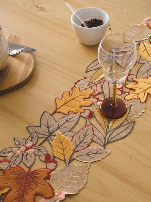 Дорожка настольная, 20х160 см, полиэстер, песочная, Осенние листья, Autumn leaf, image-4