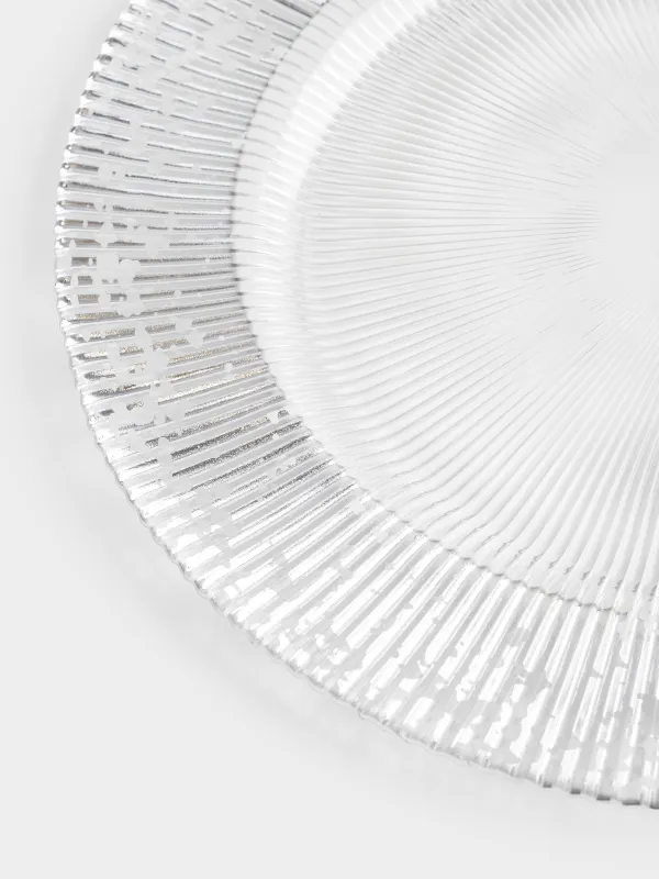 Тарелка подстановочная, 33 см, стекло Р, с серебристыми блестками, Ribby, image-4