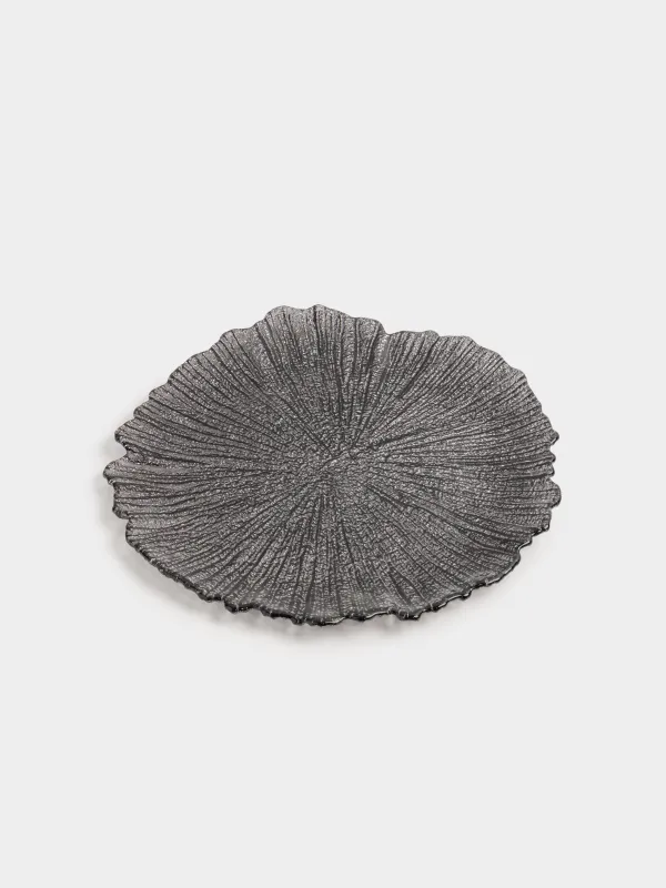 Блюдо, 33х2 см, стекло Р, серое, Verge, image-1