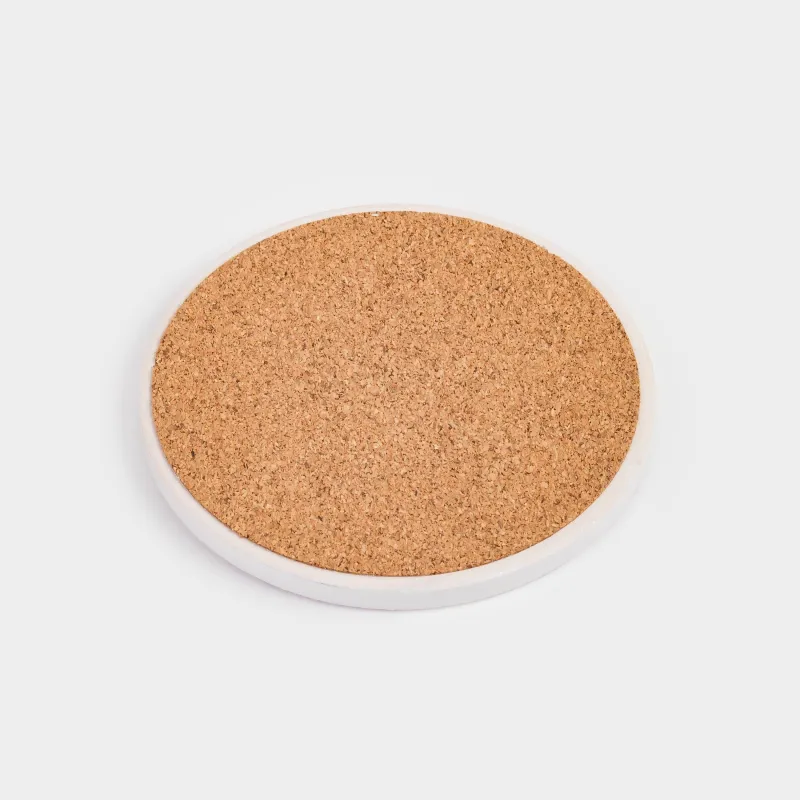 Подставка под кружку, 11 см, круглая, керамика/пробка, белая, Кинцуги, Revival, image-2