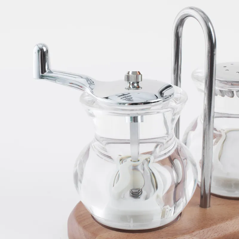 Набор для соли и перца, 13 см, с мельницей, на подставке, акрил/дерево, Spices, image-4