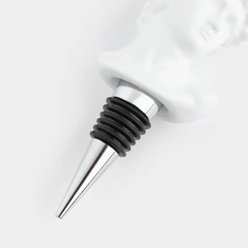 Пробка для винной бутылки, 12 см, металл/керамика D, белая, Давид, Apollo, image-2