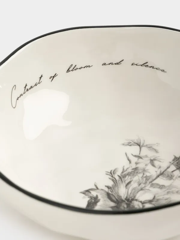 Салатник, 17х6 см, 600 мл, керамика D, белый, Графичные цветы, Floria graphic, image-3