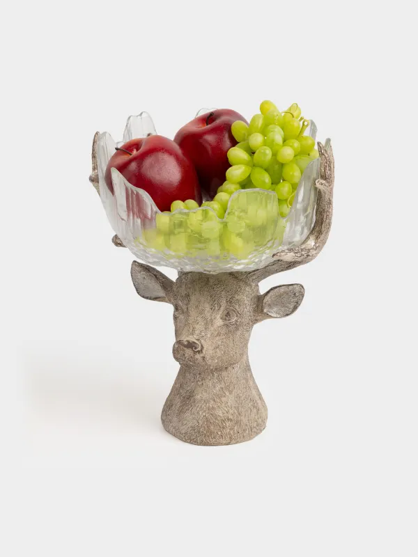 Ваза для фруктов, 27х17х23 см, на ножке, полирезин, цвет, Олень, Arctic deer, image-6