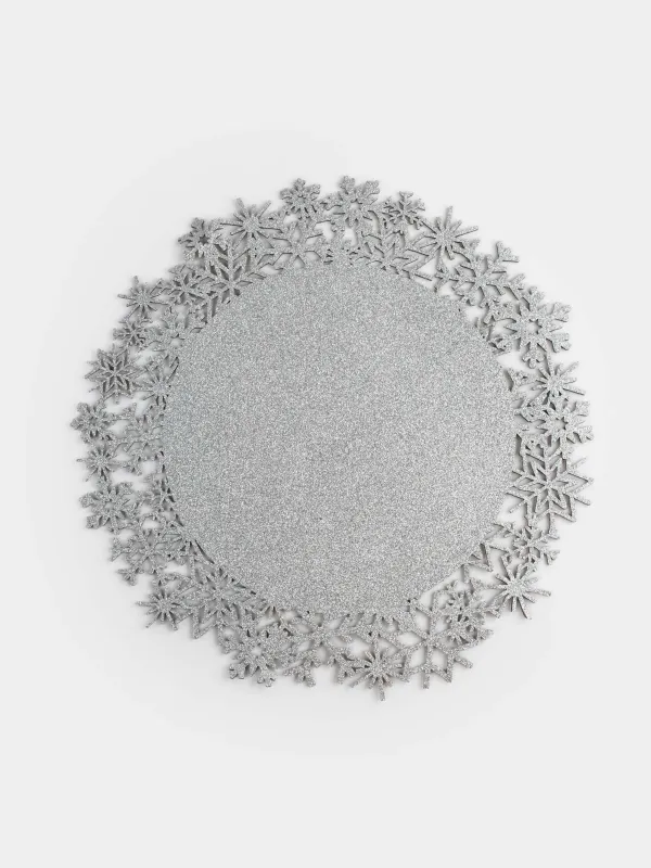 Салфетка под приборы, 38 см, Снежинки, Felt mat, image-0