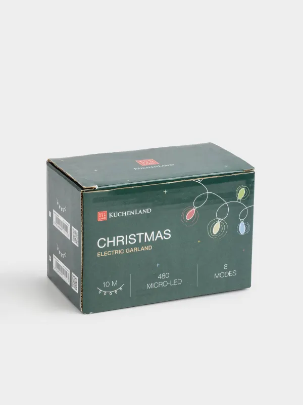 Гирлянда электрическая, 5 м, 300 ламп, 8 режимов, цветная, Капли, Christmas, image-3