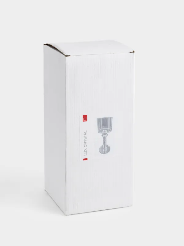 Подсвечник, 25 см, для цилиндрической свечи, на ножке, кристальное стекло/стразы, Lux crystal, image-4