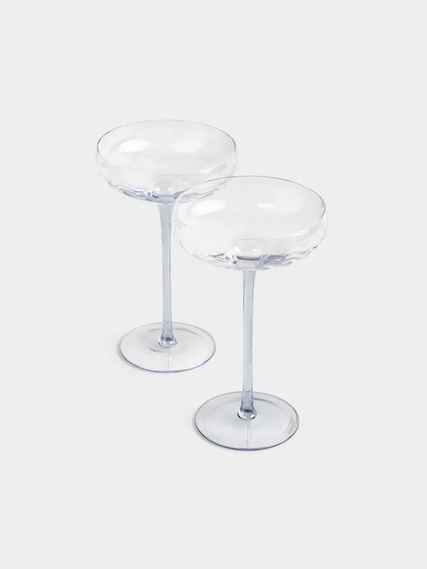 Бокал-креманка для шампанского, 220 мл, 2 шт, стекло, голубой, Filo R color, image-3