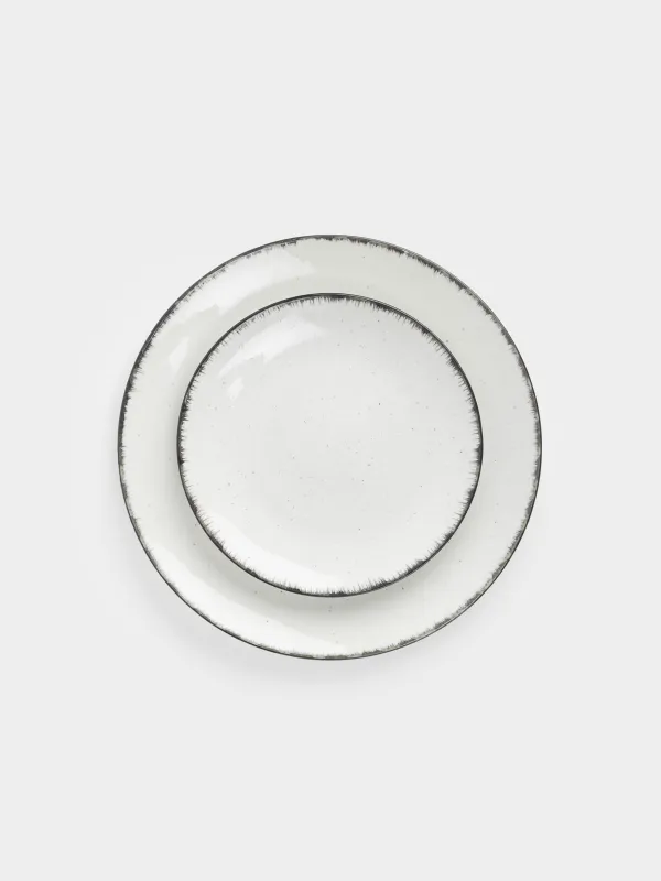 Сервиз обеденный, 6 перс, 18 пр, керамика R, бело-серый, в крапинку, Roxas, image-2