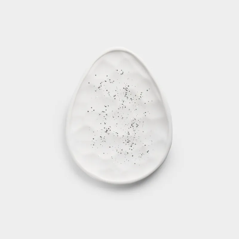 Блюдо декоративное, 27х21 см, гипс/блестки, бело-серебристое, Мятый эффект, Antic silver