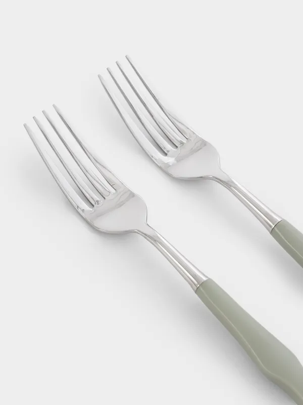 Вилка столовая, 2 шт, сталь/пластик, зеленая, Изгибы, Bangkok, image-2