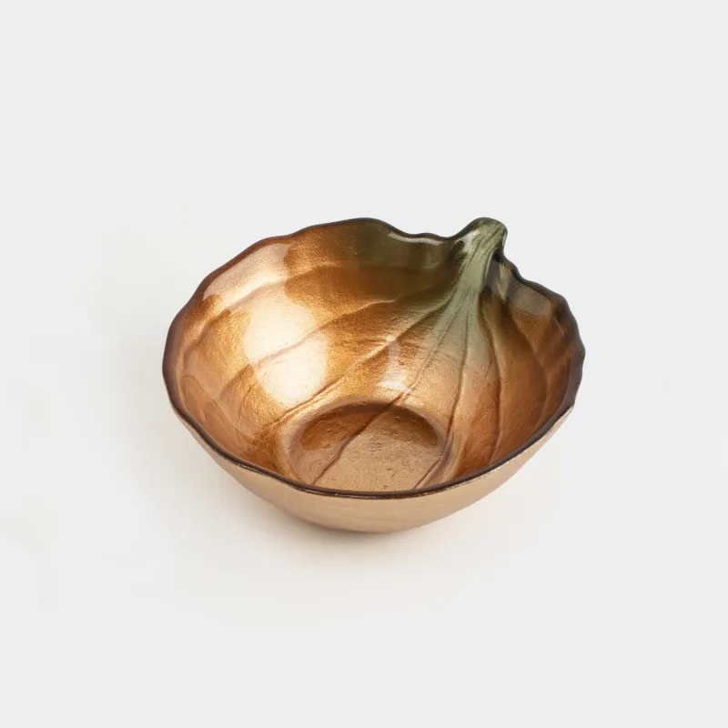 Пиала, 13х5 см, стекло, янтарно-зеленая, Тыква, Pumpkin