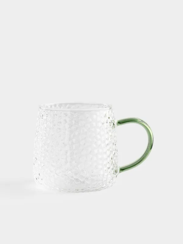 Кружка, 340 мл, 2 шт, стекло Б, зеленая ручка, Dawned, image-3