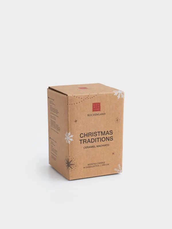 Свеча ароматическая, 8х9 см, в подсвечнике, Ceramel Machiato, Gold candle, image-3