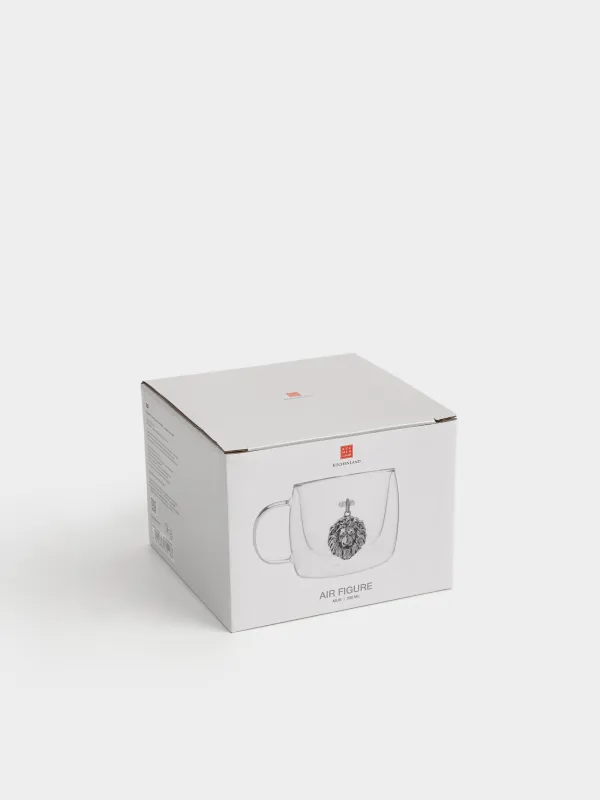 Кружка, 300 мл, стекло Б/металл, с подвеской, Лев, Air figure, image-4