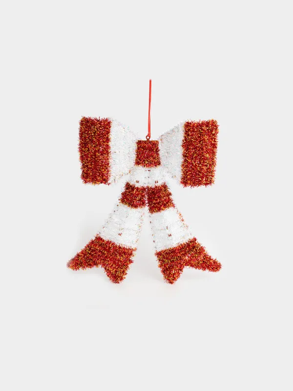 Украшение декоративное, 44 см, подвесное, Бант, Tinsel decor, image-0