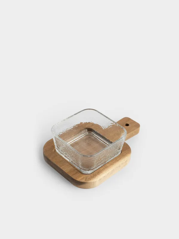 Пиала, 10х5 см, на подставке, Ripply wood, image-1