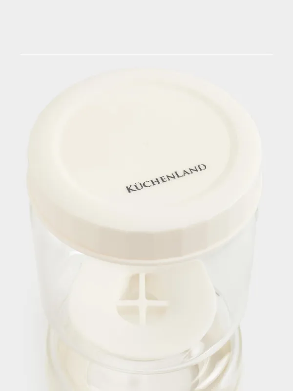 Банка для маринованных продуктов, 300/600 мл, двойная стекло/силикон, бежевая, Laneri, image-4