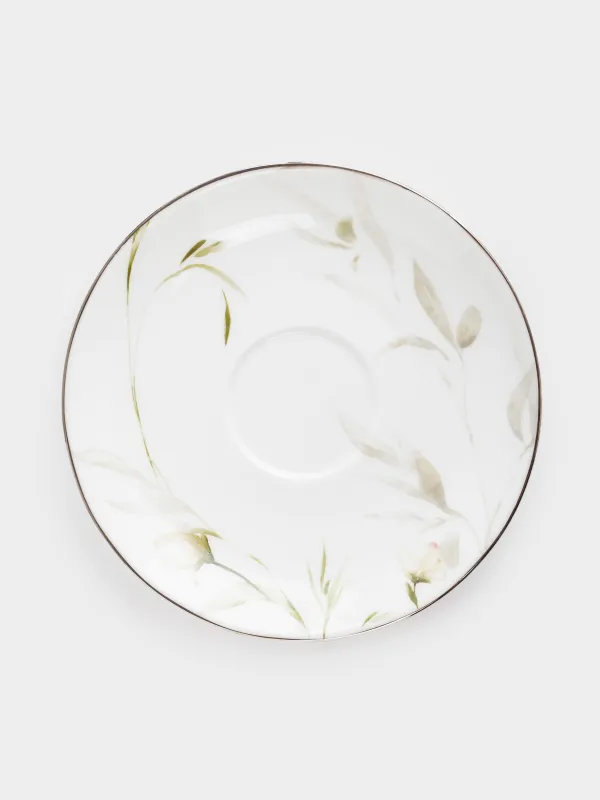 Пара чайная, 2 перс, 4 пр, 300 мл, фарфор F, с серебристым кантом, Ирис, Antarctica Flowers, image-2