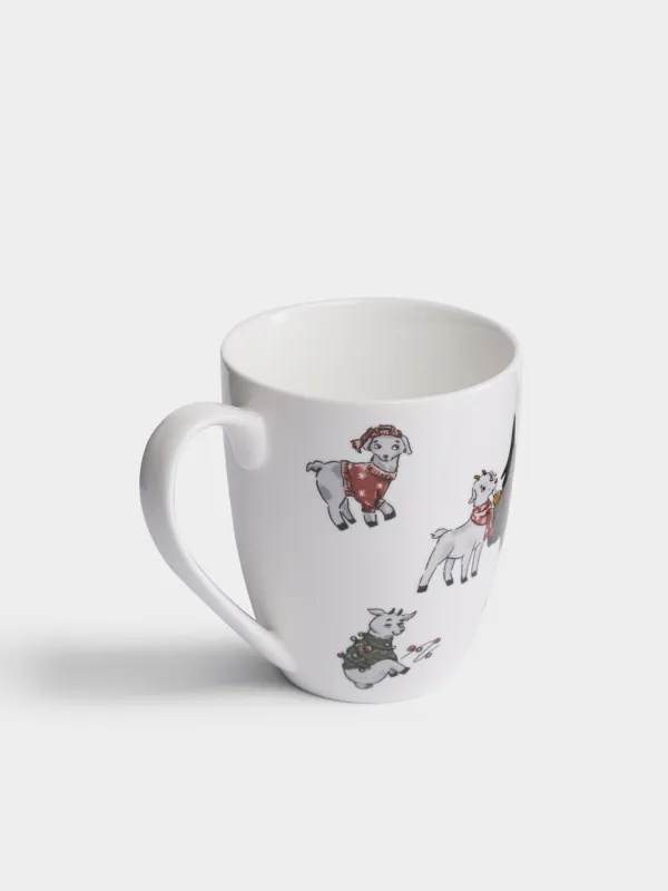 Кружка, 320 мл, Козлята у елки, Christmas lamb, image-1