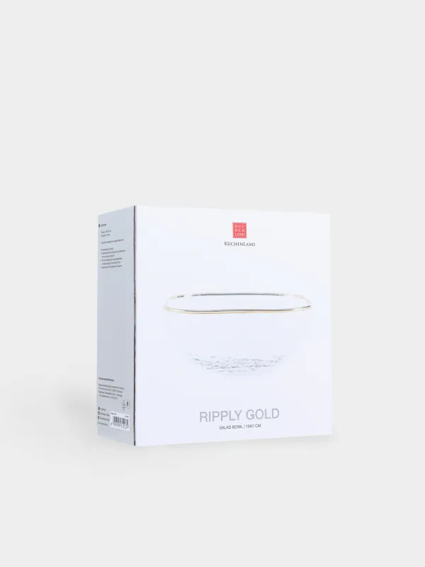Салатник, 16х7 см, с золотистым кантом, Ripply gold, image-2