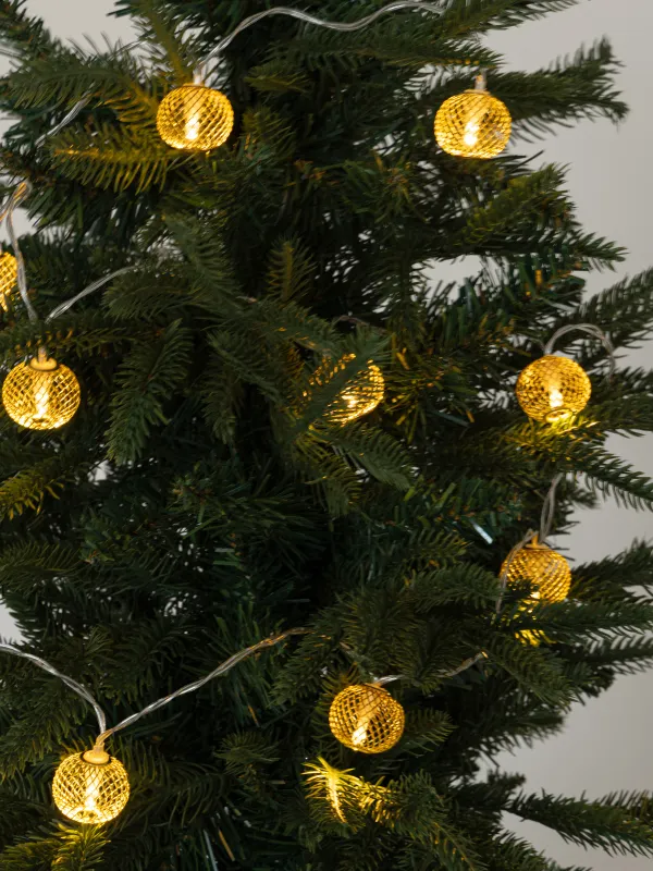 Гирлянда декоративная, 1,35 м, с подсветкой, 10 ламп, Фонарь, Christmas, image-0