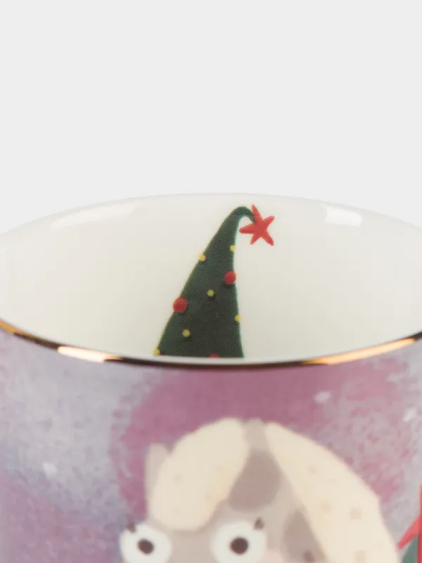 Кружка, 350 мл, Лошади и кот, Horse cute, image-3