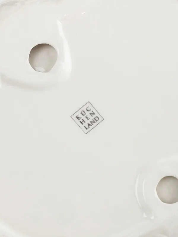 Менажница, 21х20 см, 3 отд, керамика, зелено-белая, Селезень, Duck, image-6