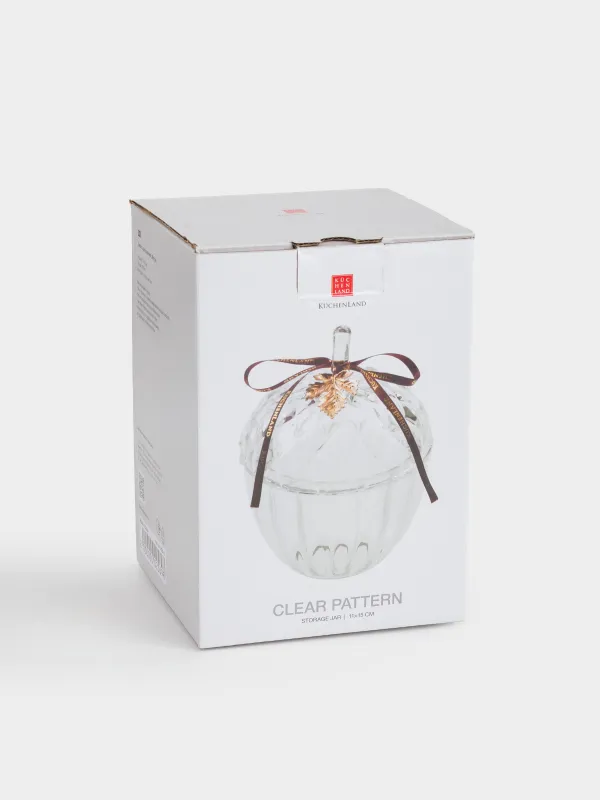 Емкость для хранения, 11х15 см, 320 мл, с кисточкой, стекло Р/металл, Желудь, Clear pattern, image-4
