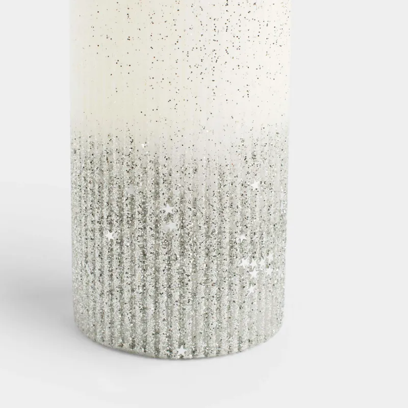 Свеча, 15 см, цилиндрическая, с блестками, Metallic glow, image-3